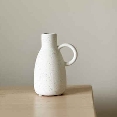 Nala Vase white ceramic vase with handle